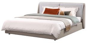 [ZHIQBMBB] ZOFI FABRIC MIX BEIGE & BROWN QUEEN BED