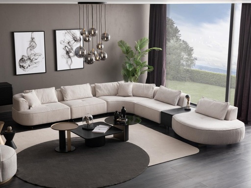 [ORICSOWL] GRANDE DARK GRAY CORNER LEFT SOFA