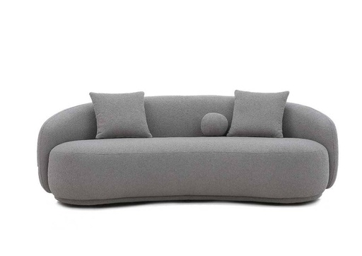 [ZHI3SR42] ZONA SILVER WHITE 3-SEATER SOFA